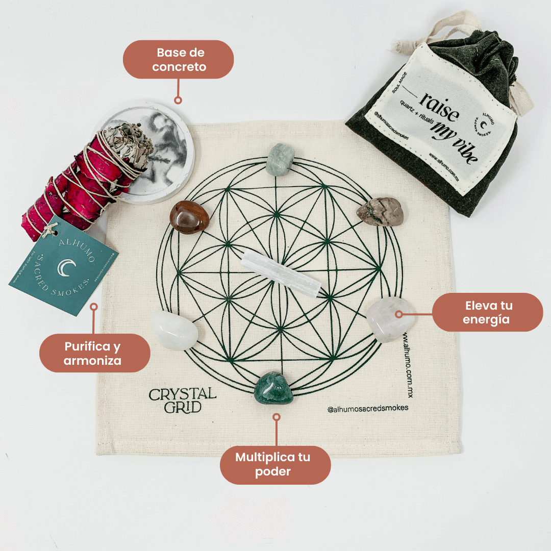 Raise My Vibe - Kit de Cuarzos para Elevar tu Energía - Alhumo Sacred Smokes