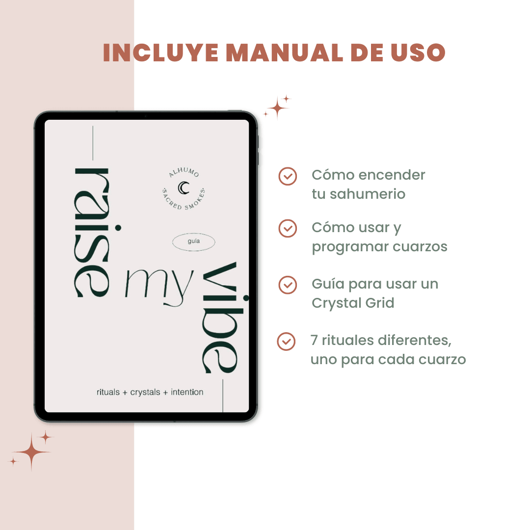 Raise My Vibe - Kit de Cuarzos para Elevar tu Energía - Alhumo Sacred Smokes