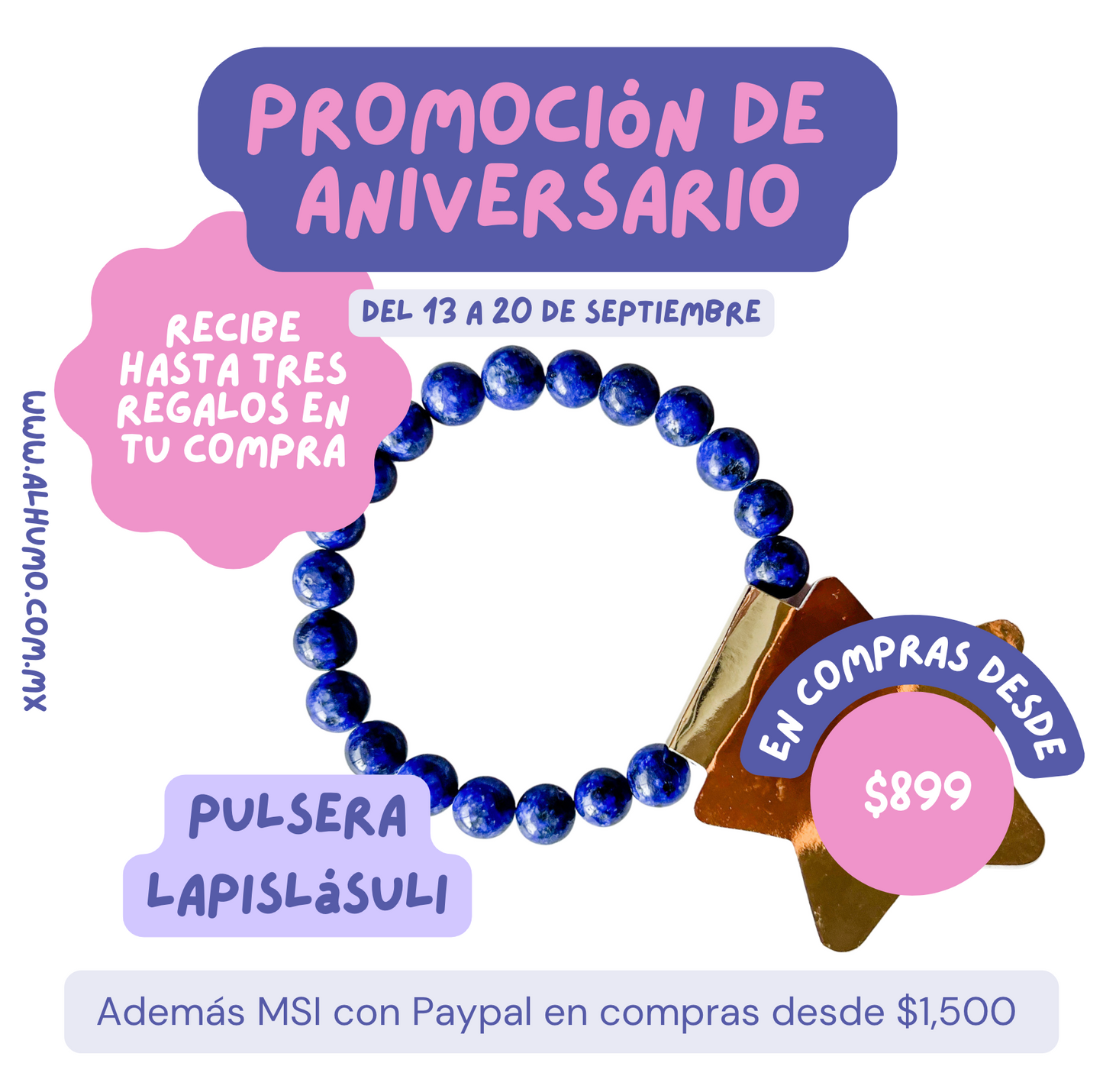 Pulsera Lapislázuli - PROMO ANIVERSARIO 2023