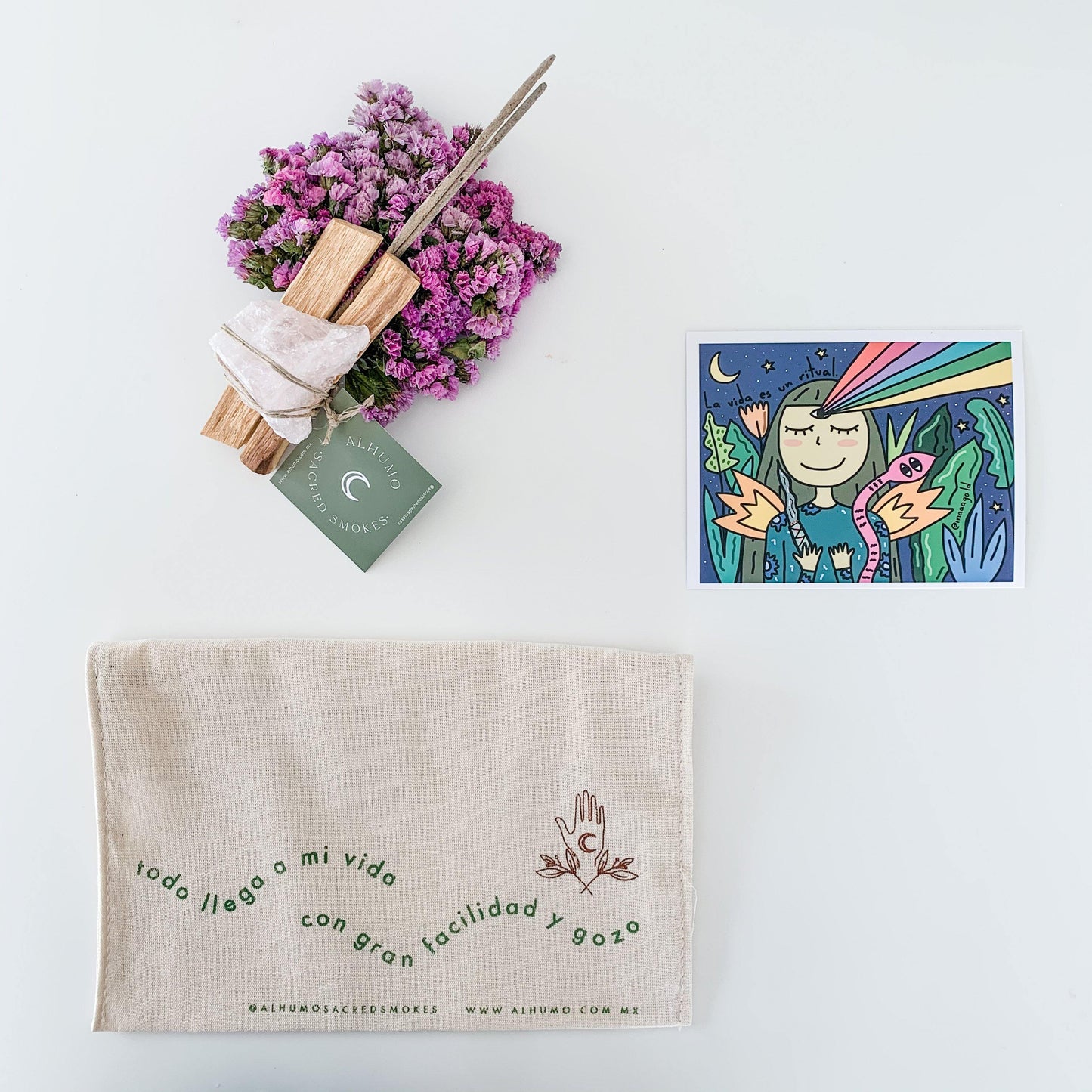 Palo Santo Bundle Cuarzo Rosa - Alhumo Sacred Smokes