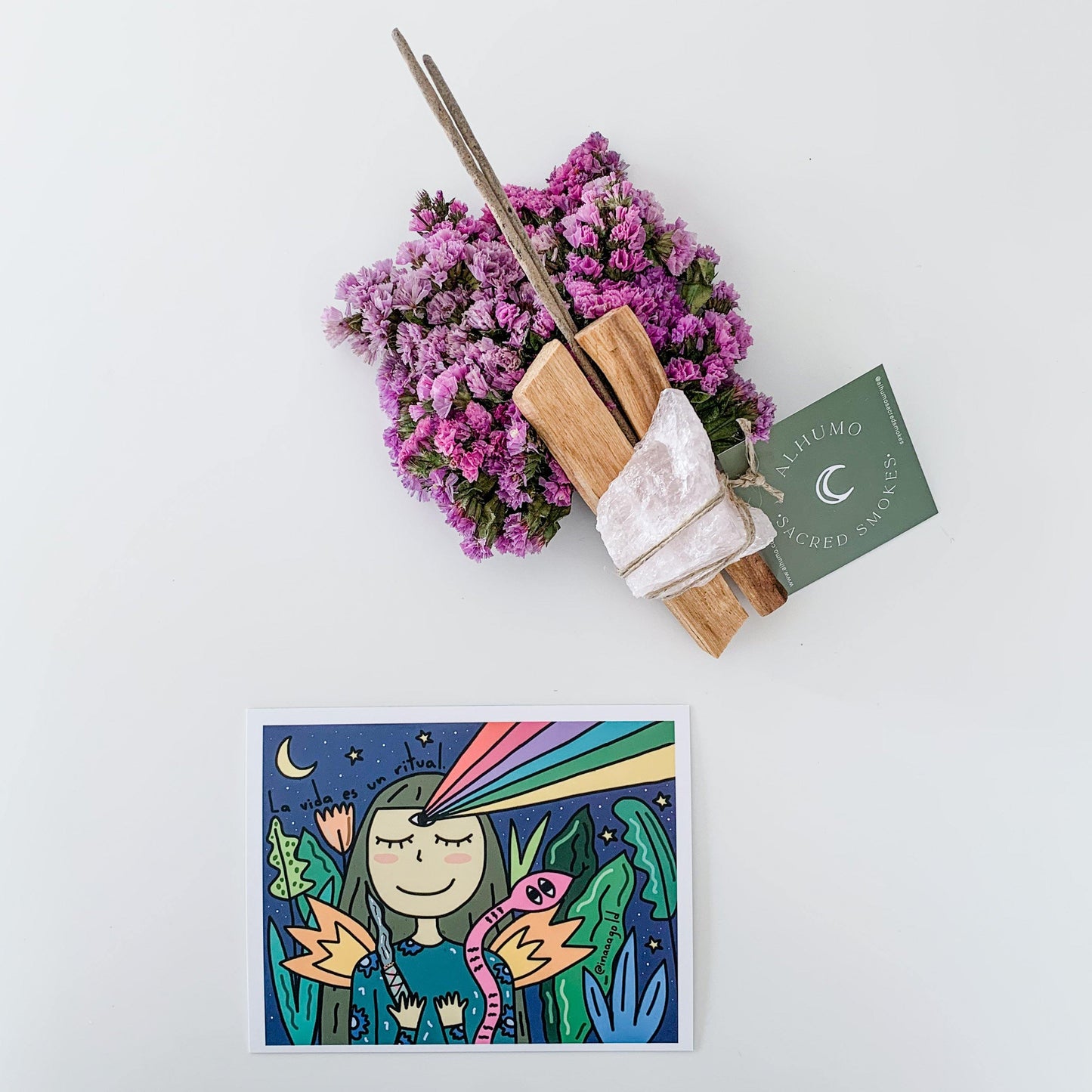 Palo Santo Bundle Cuarzo Rosa - Alhumo Sacred Smokes