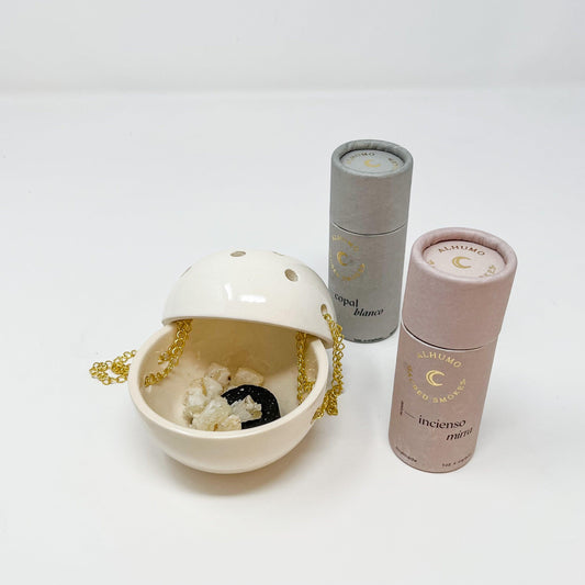 Kit de Incensario de Cerámica + Copal y Mirra - Alhumo Sacred Smokes