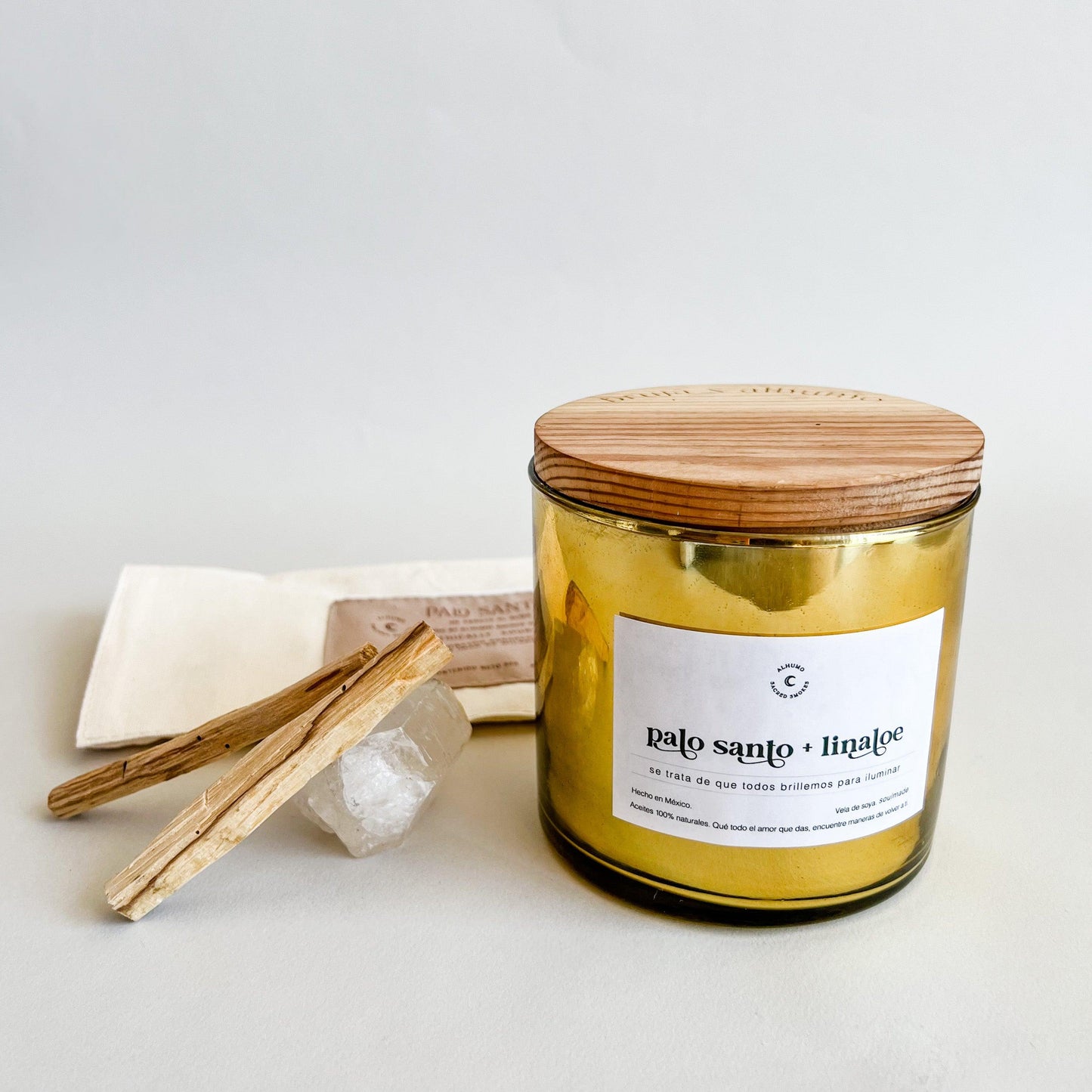 Vela Palo Santo + Linaloe - Alhumo Sacred Smokes
