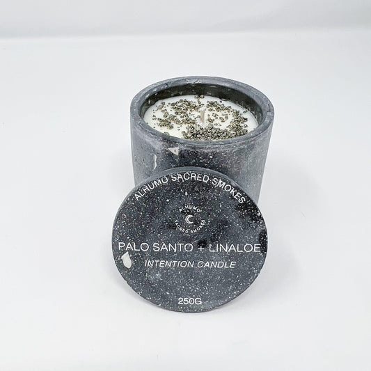 Vela de Concreto Palo Santo + Linaloe - Alhumo Sacred Smokes