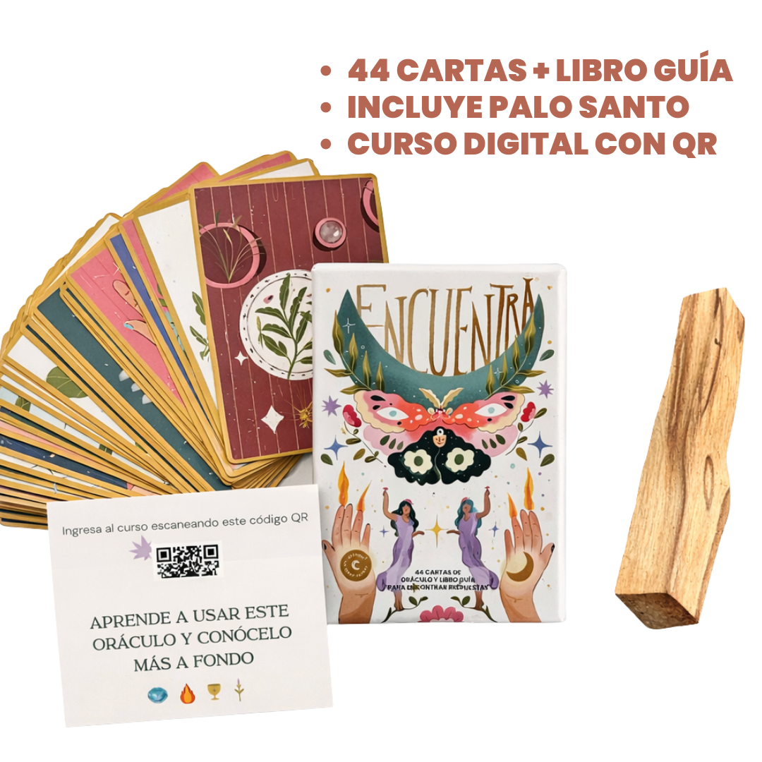 Oráculo Encuentra: El Kit de Claridad Interior Cartas Premium + Libro + Palo Santo + Curso Gratis