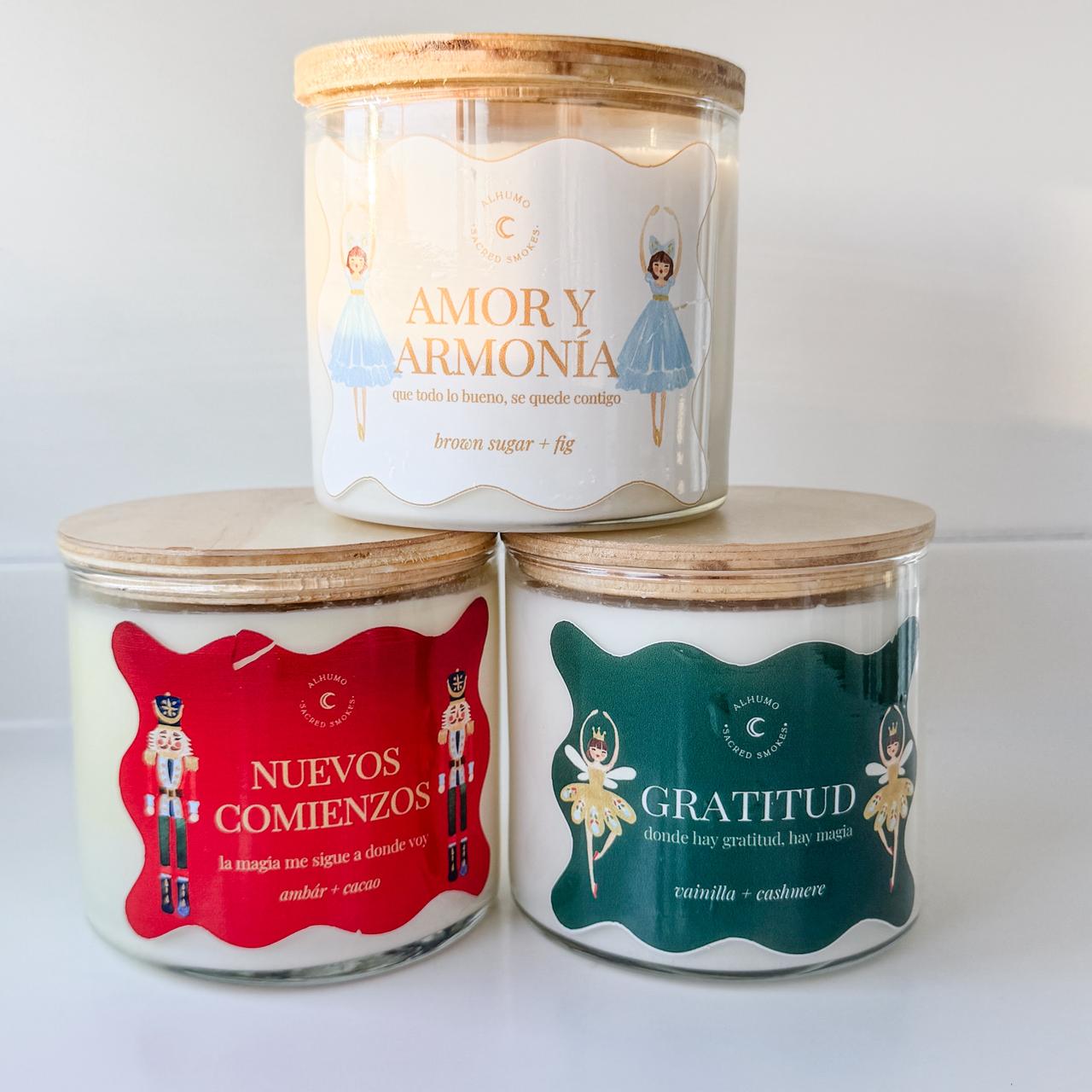 Vela Nuevos Comienzos | Ámbar + cacao